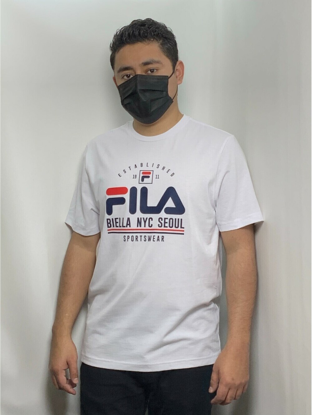 Men's Fila White | Red Signature Short Sleeve Tee Shirt